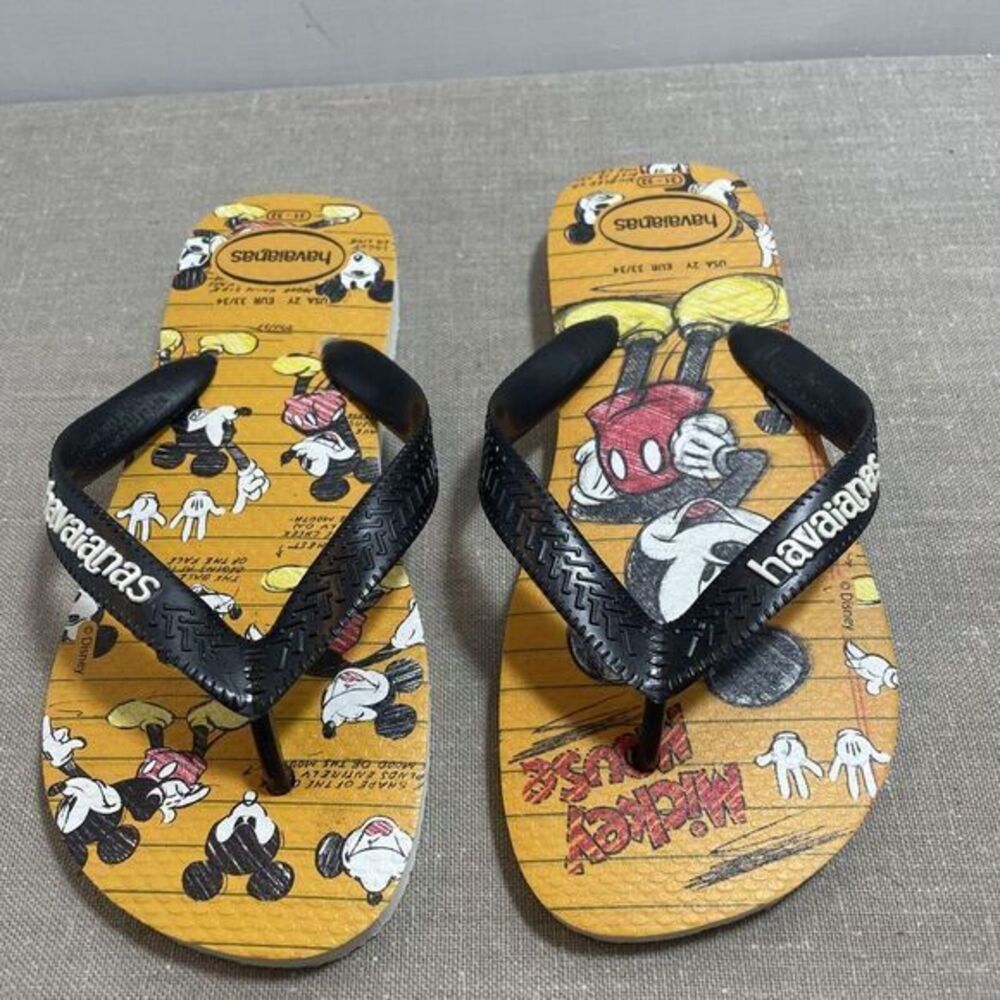 Havaianas flip-flops‎ Mickey Mouse Size 2 Youth New